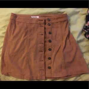 Light brown high waist button up skirt